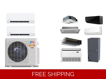 C&H 2-Room Mini Split H-Heat Pump with AC (-22°F) E-Star: 25 SEER2/15 EER/10.4 HSPF (R454B)